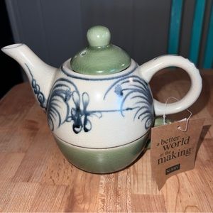 Single Teapot and Cup Dragonfly Fair Trade NWT